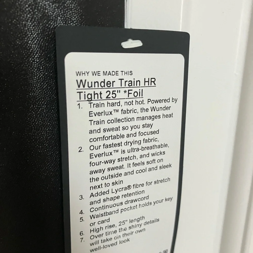 lululemon athletica Black foil Leggings- Wunder train tight 25” - Picture 2 of 6